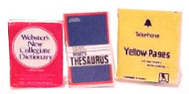 Dollhouse Miniature Yellow Pages, Dictionary & Thesaurus